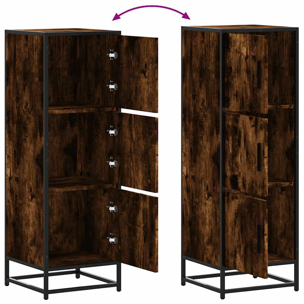 Highboard rūkytas ąžuolas 35,5x35x106,5 cm Mediena ir metalas