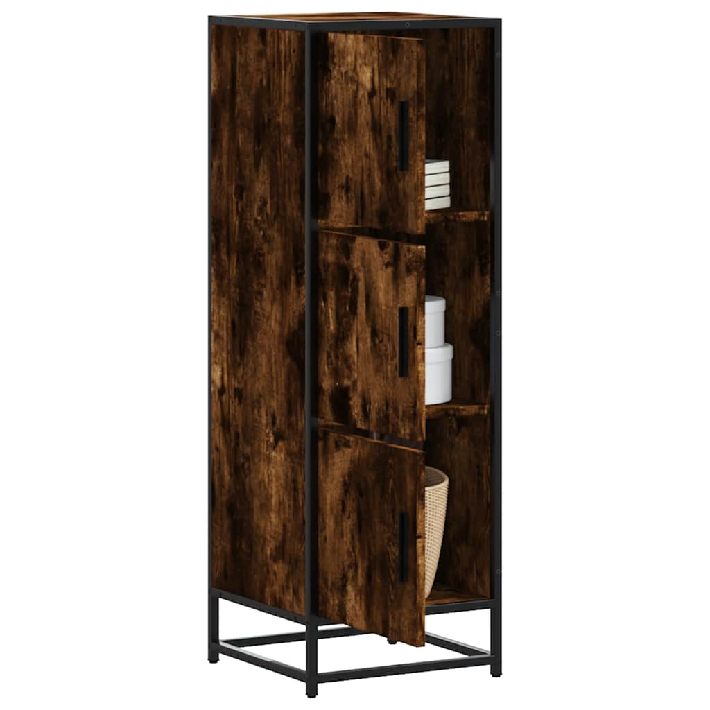 Highboard rūkytas ąžuolas 35,5x35x106,5 cm Mediena ir metalas
