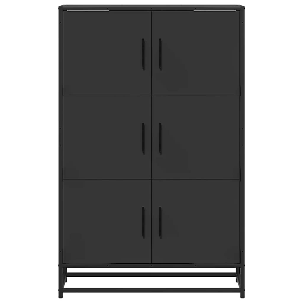 Highboard Black 68x35x106,5 cm Mediena ir metalas