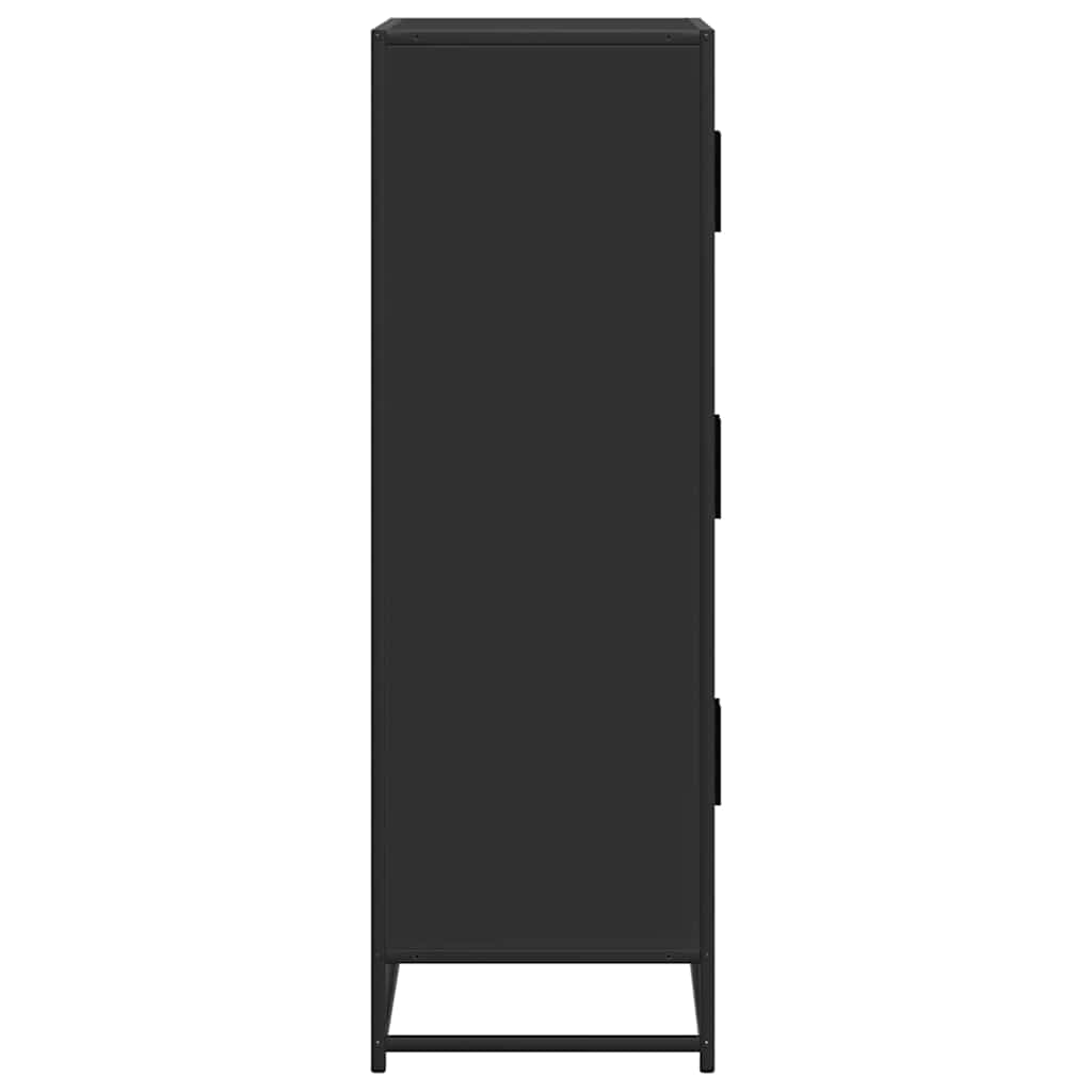 Highboard Black 68x35x106,5 cm Mediena ir metalas