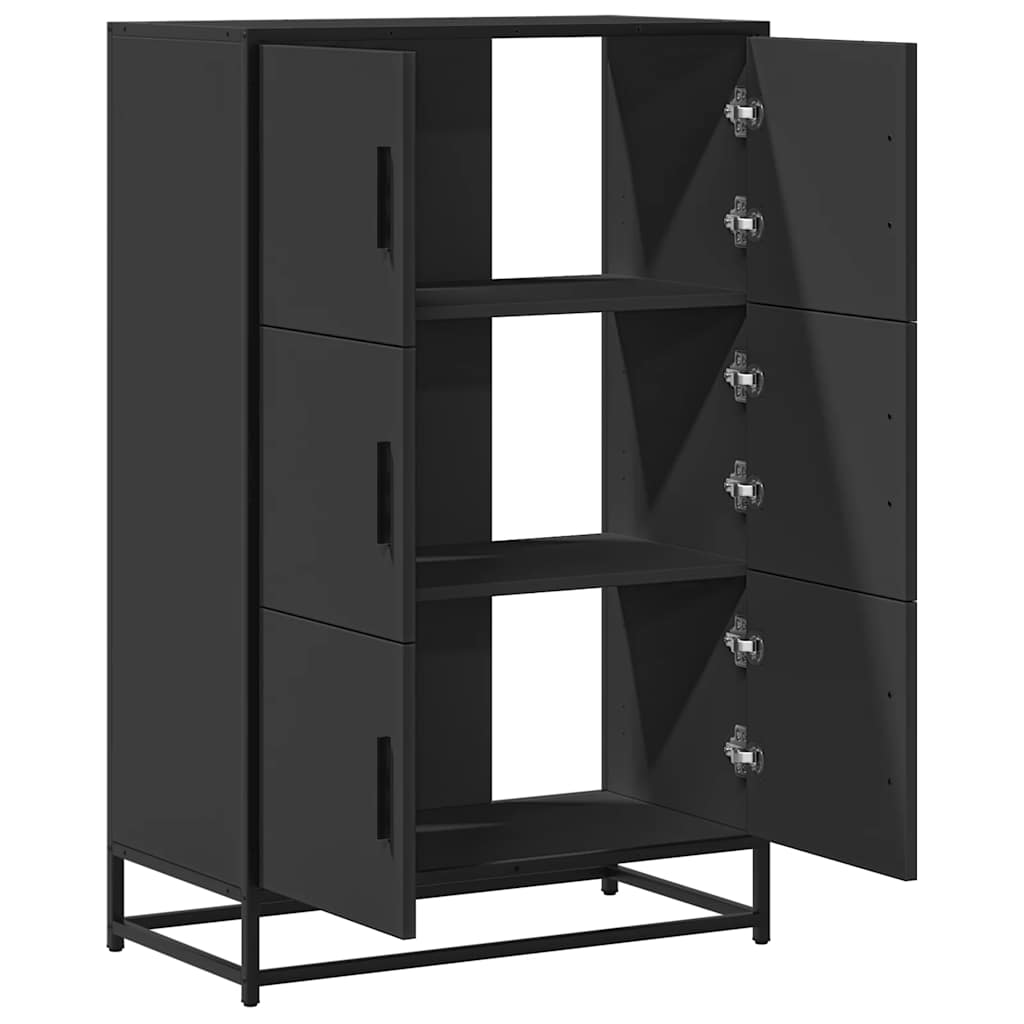 Highboard Black 68x35x106,5 cm Mediena ir metalas