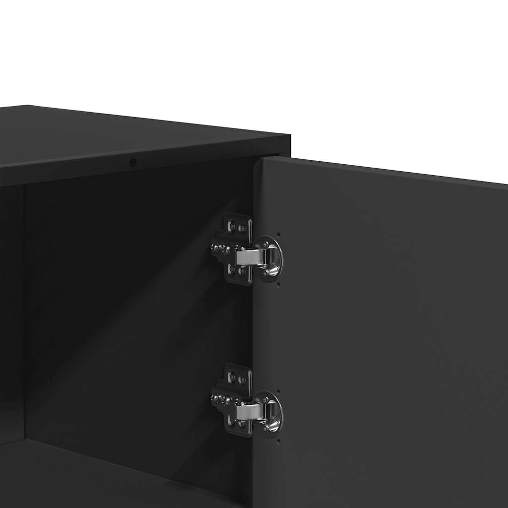 Highboard Black 68x35x106,5 cm Mediena ir metalas