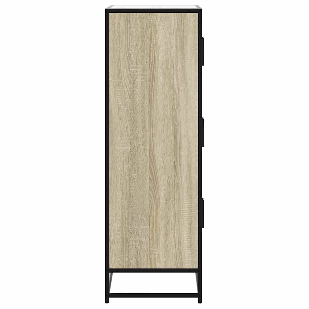 Highboard Sonoma oak engineered wood and metal