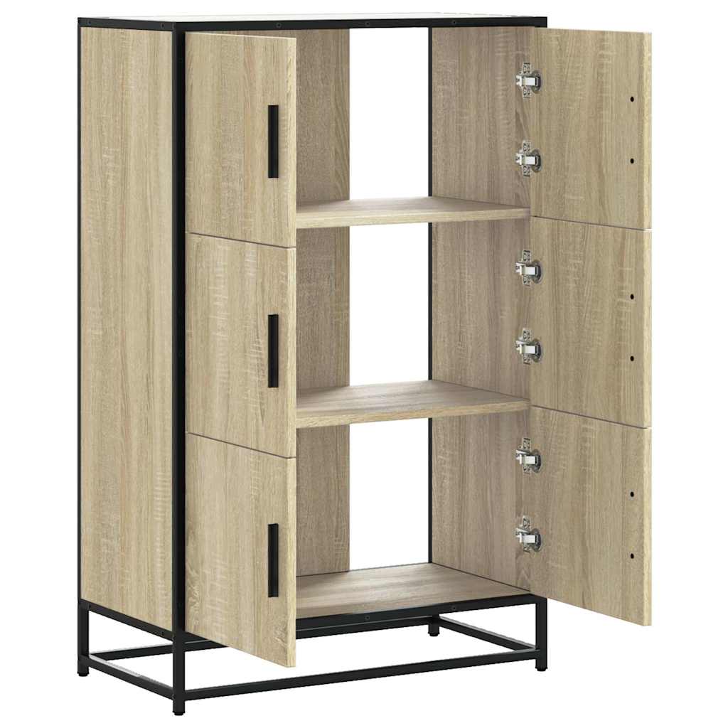 Highboard Sonoma oak engineered wood and metal