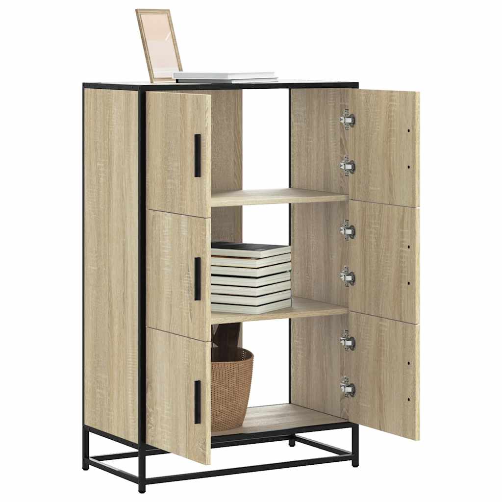 Highboard Sonoma oak engineered wood and metal