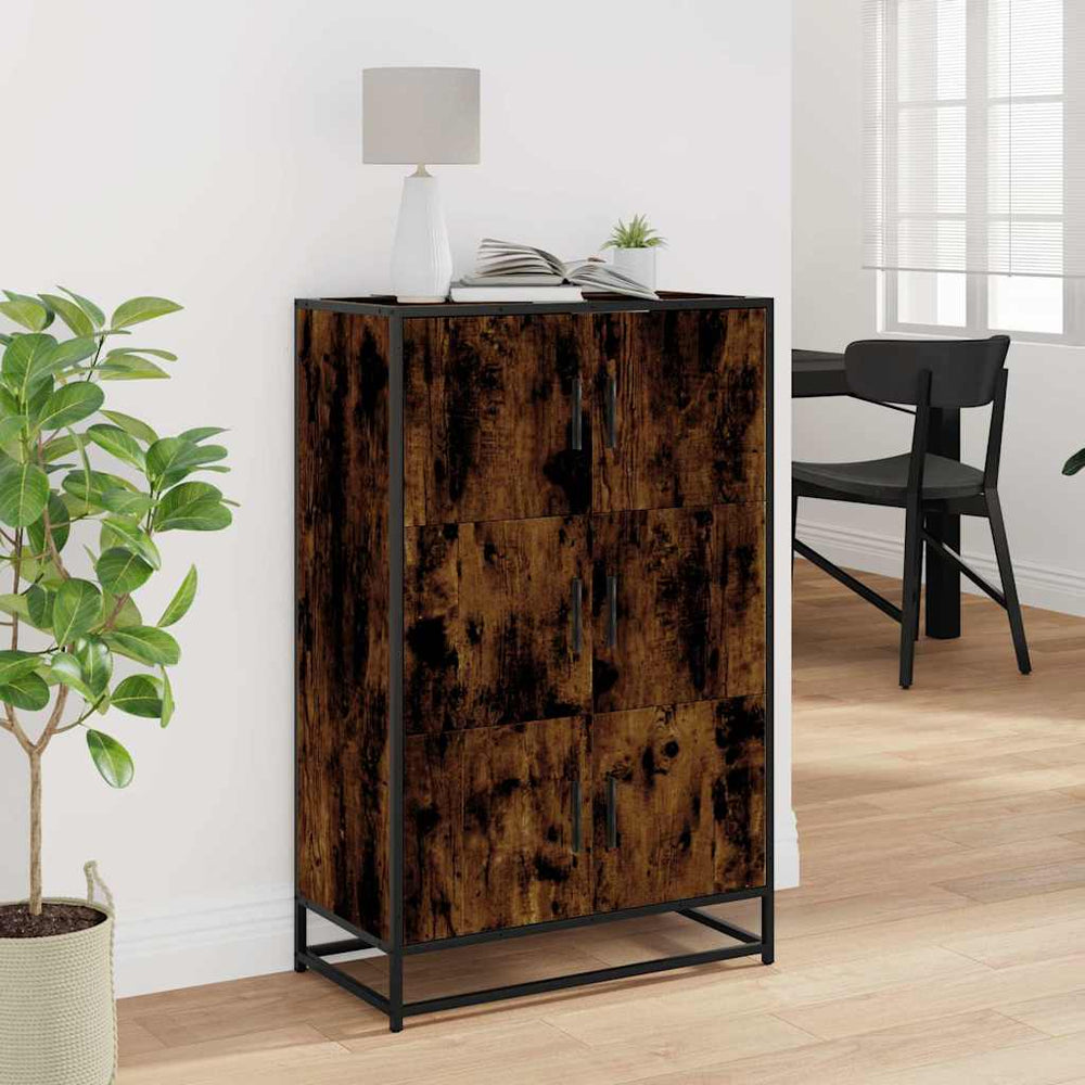 Highboard Rūkytas ąžuolas 68x35x106,5 cm Mediena ir metalas