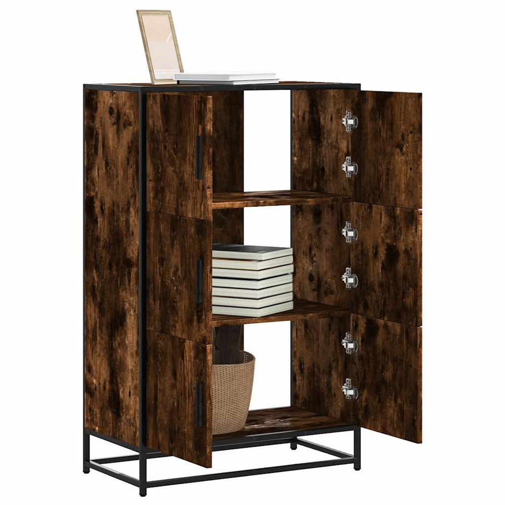 Highboard Rūkytas ąžuolas 68x35x106,5 cm Mediena ir metalas