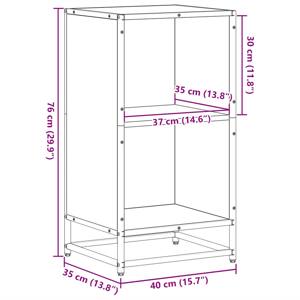 book cabinet black 40x35x76 cm engineered wood