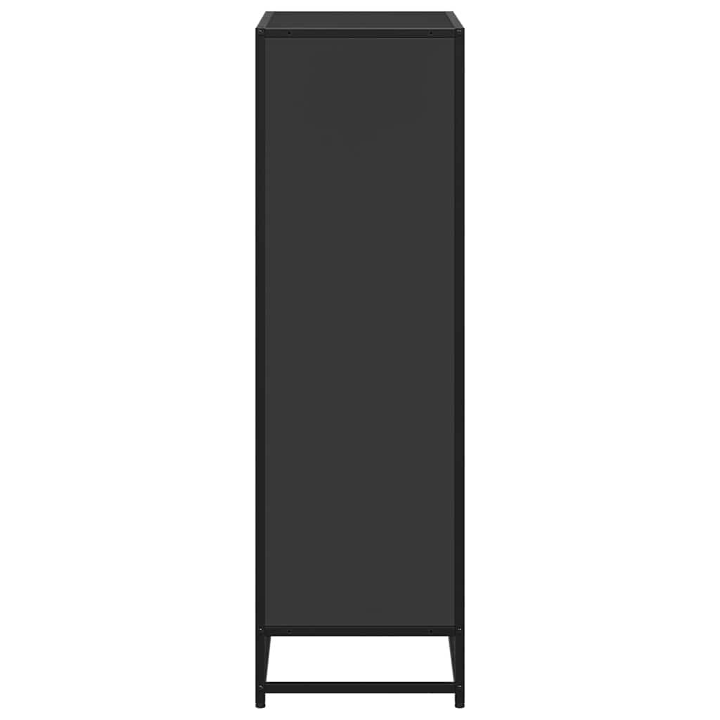 grāmatu skapis melns 65,5x33x107,5 cm inženierijas koks