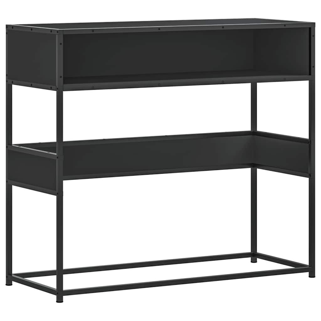 konsolinis stalas juodas 90x35x80 cm inžinierinis medis