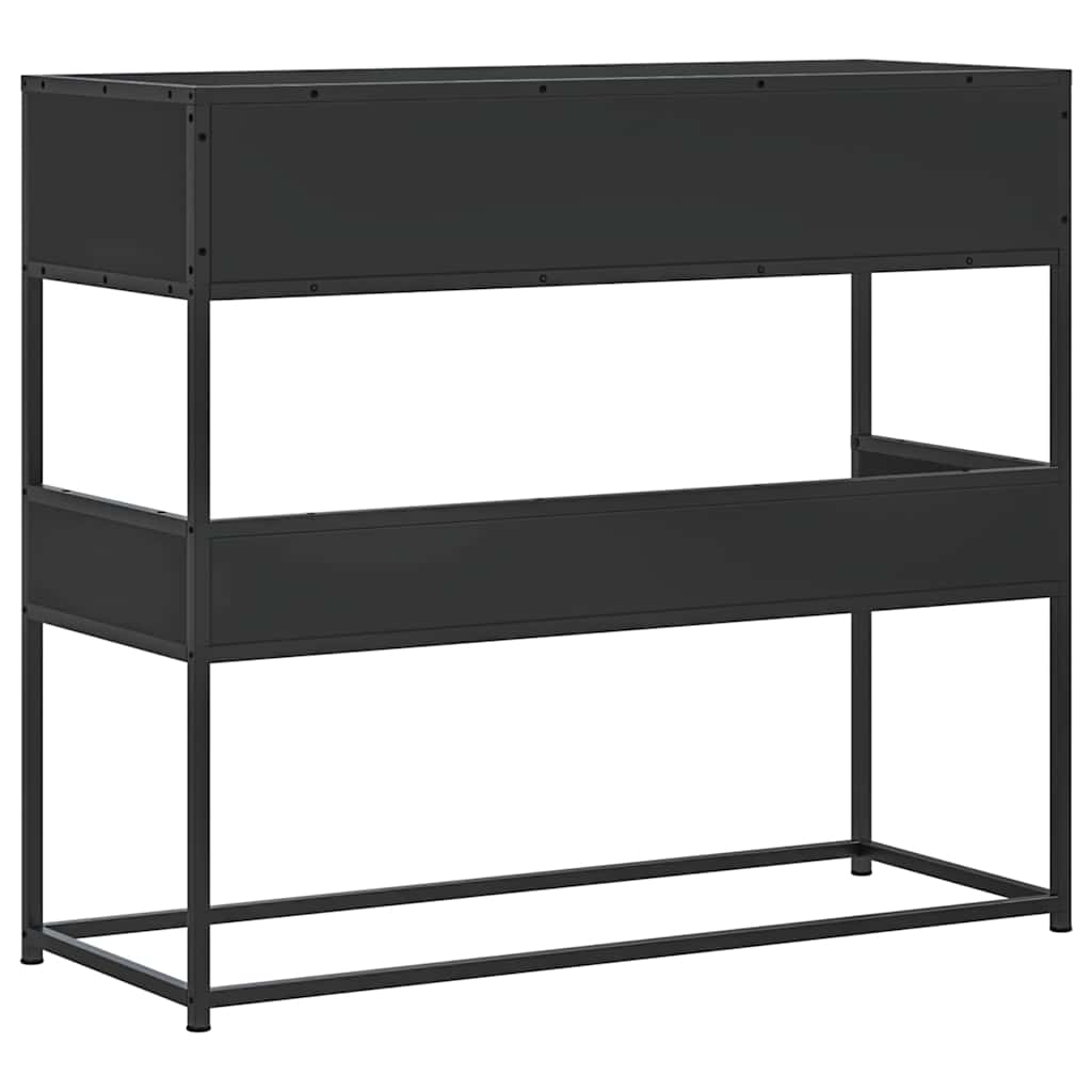 konsolinis stalas juodas 90x35x80 cm inžinierinis medis