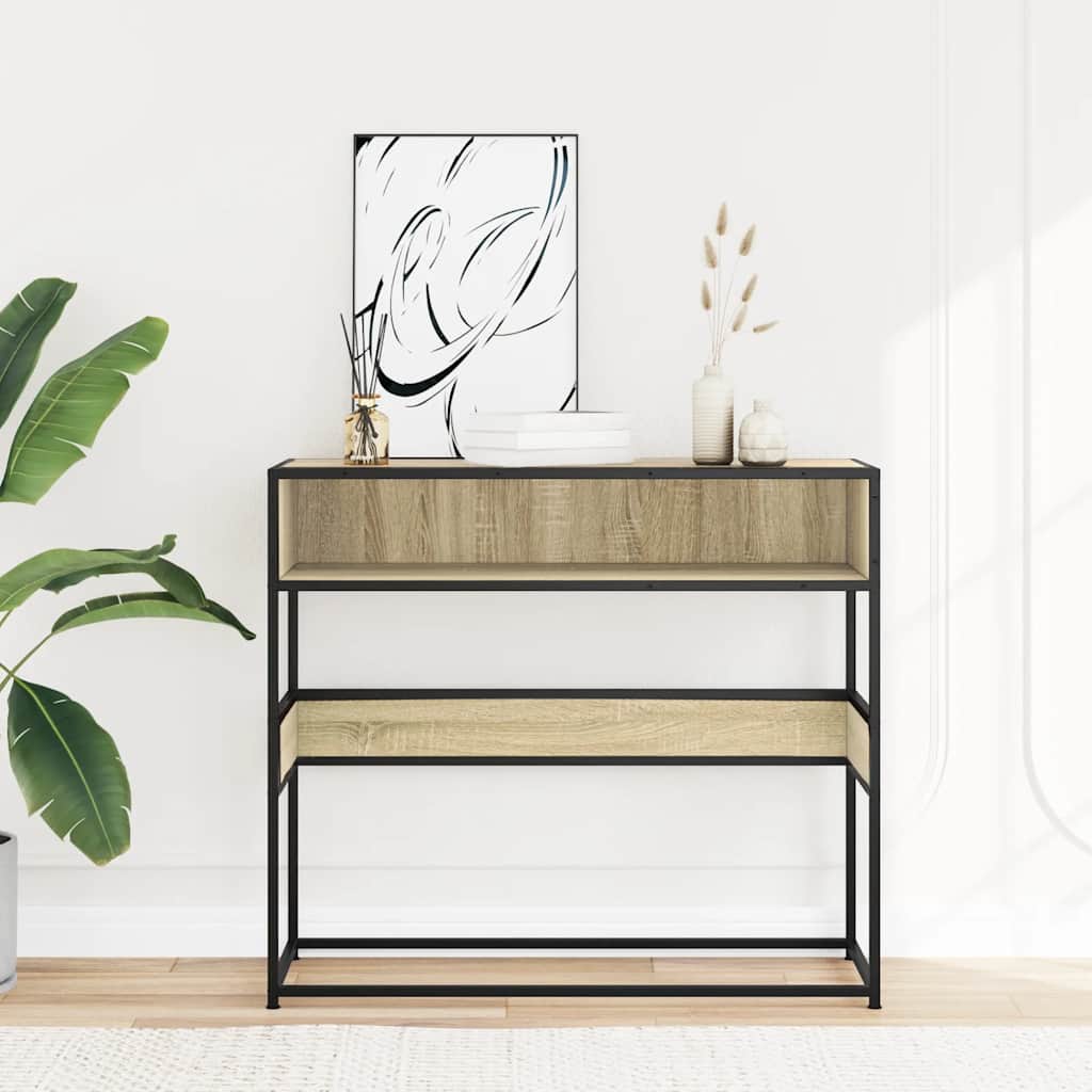 Konsolinis staliukas, ąžuolo, 90x35x80cm, apdirbta mediena