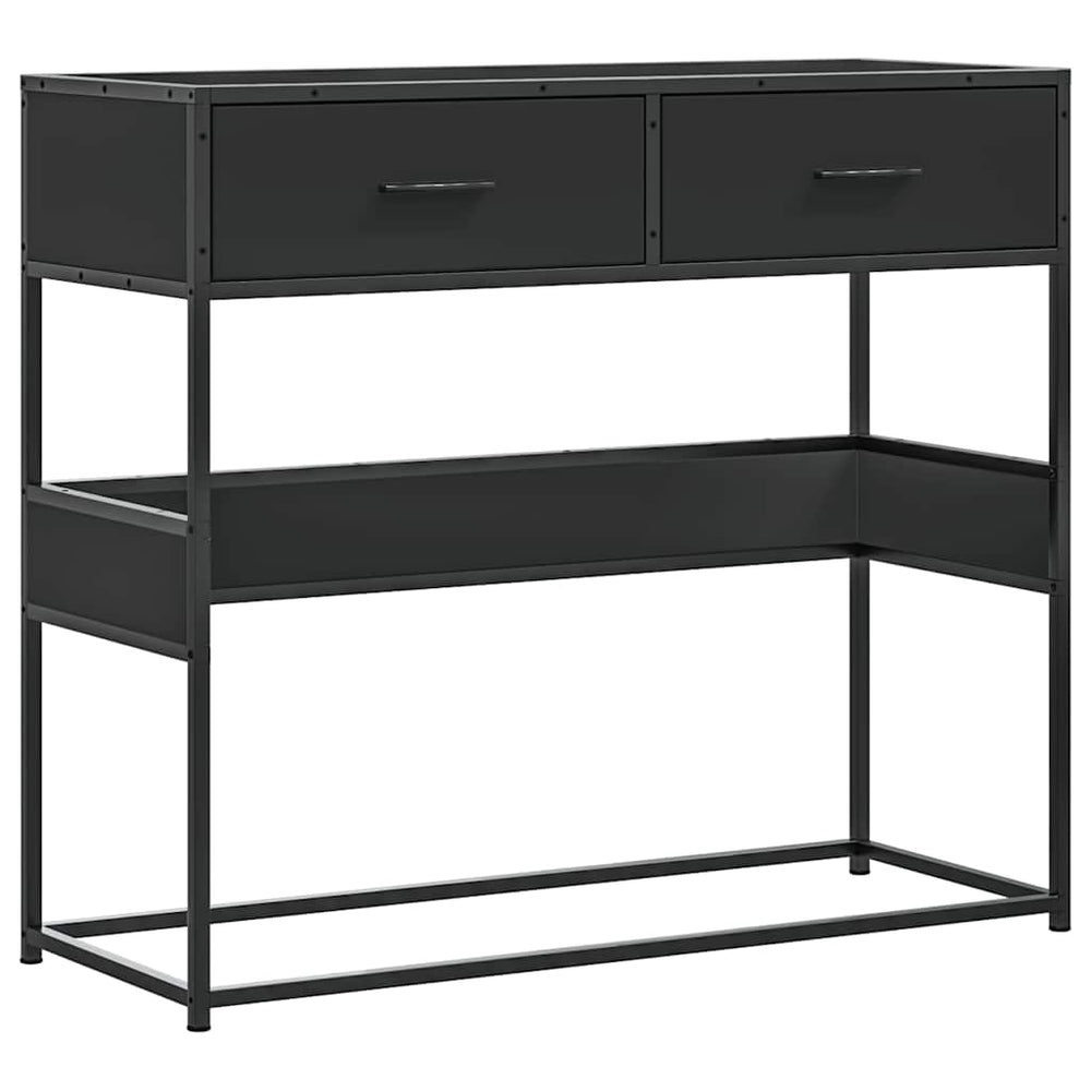 konsolinis stalas juodas 90x35x80 cm inžinierinis medis