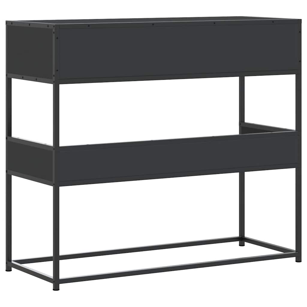 konsolinis stalas juodas 90x35x80 cm inžinierinis medis