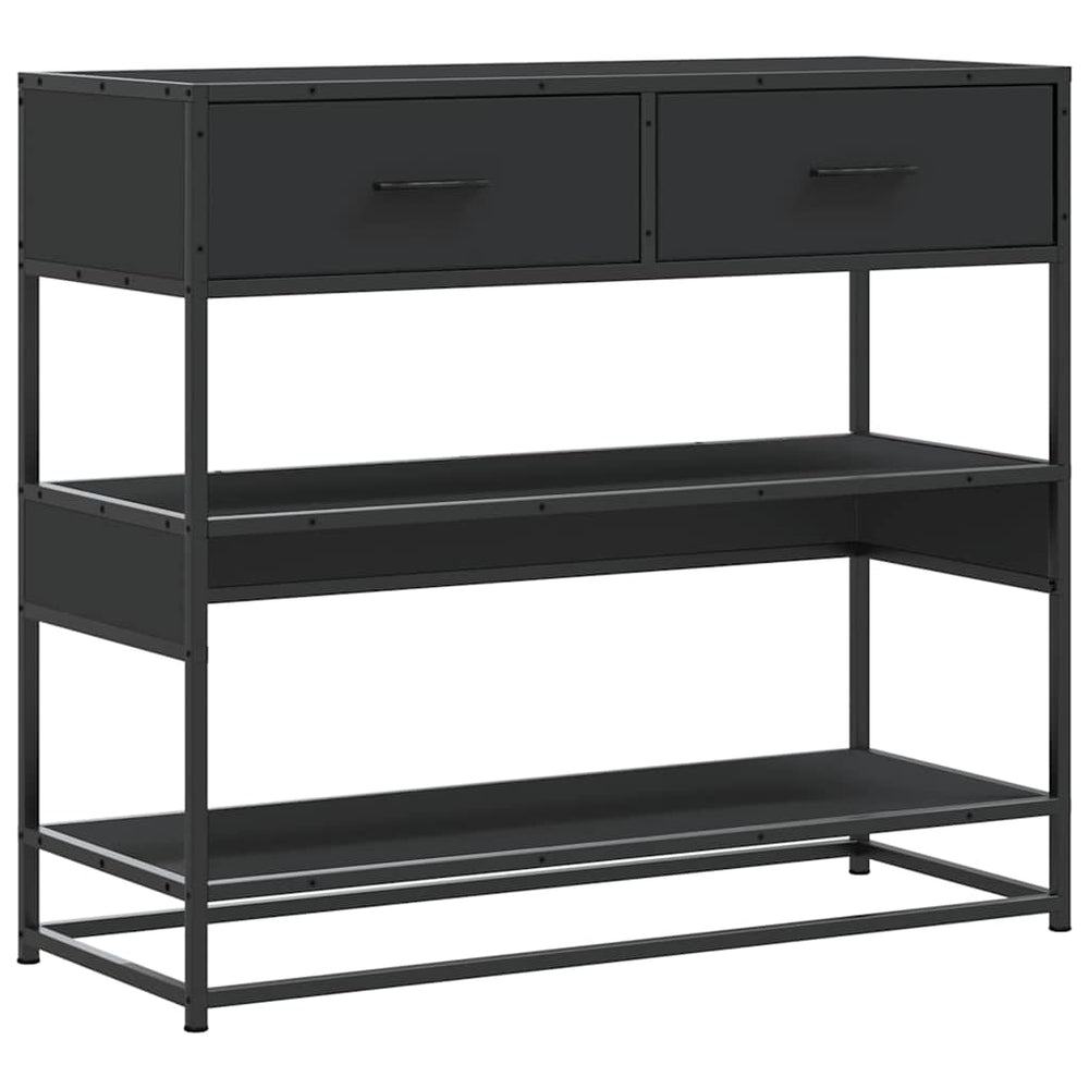 konsolinis stalas juodas 90x35x80 cm inžinierinis medis