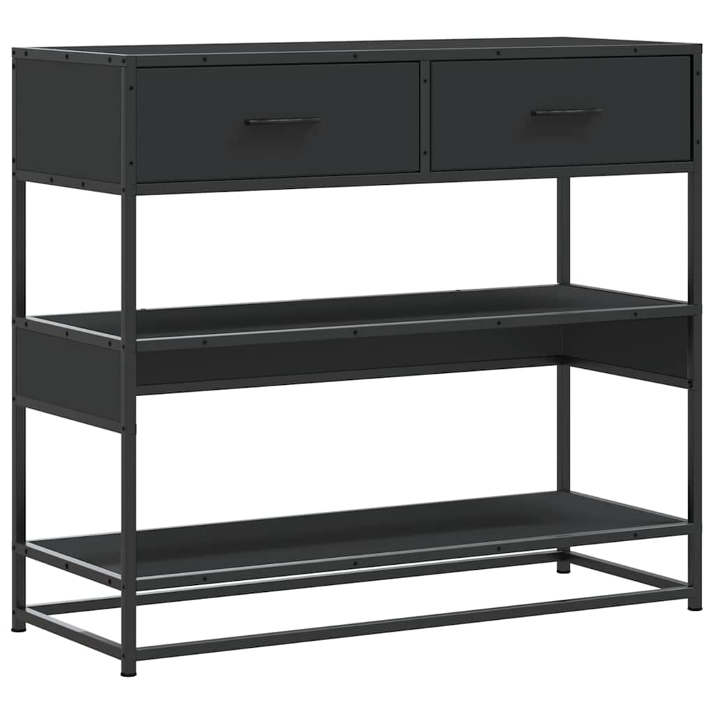konsolinis stalas juodas 90x35x80 cm inžinierinis medis