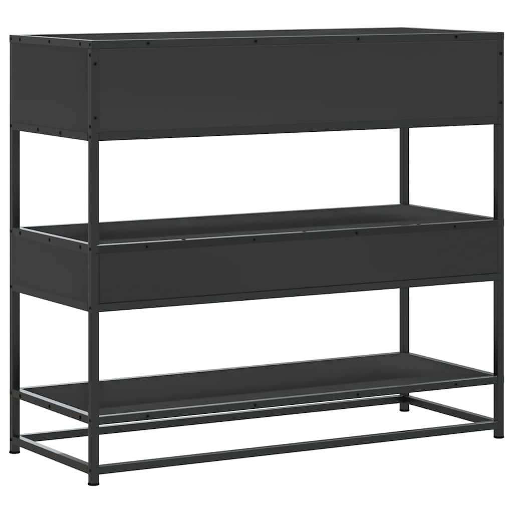 konsolinis stalas juodas 90x35x80 cm inžinierinis medis