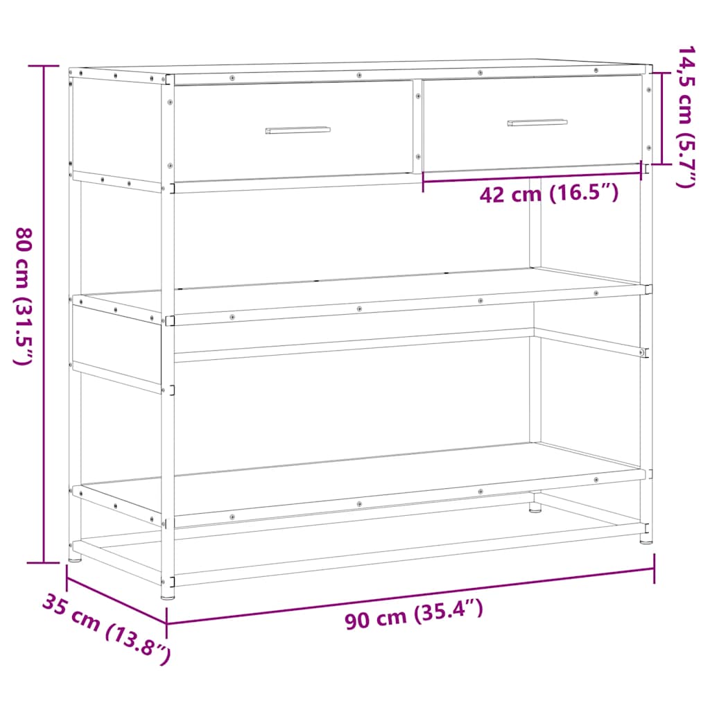 konsolinis stalas juodas 90x35x80 cm inžinierinis medis