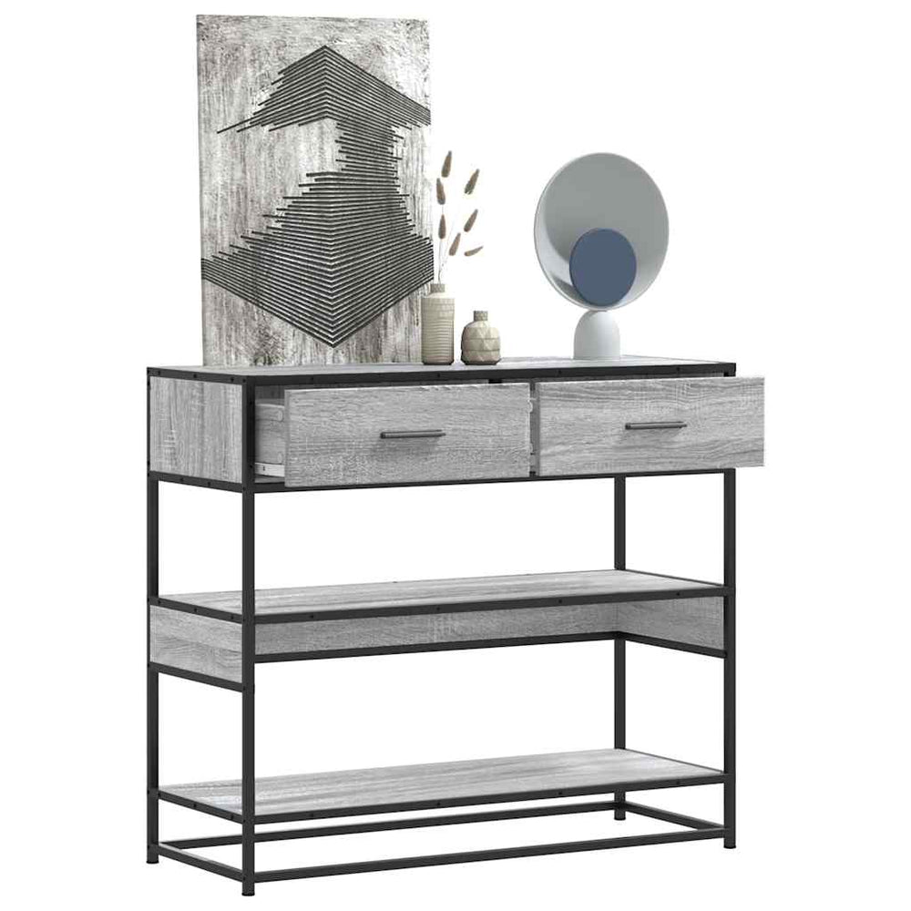 Konsolinis staliukas, pilka sonoma, 90x35x80cm, mediena