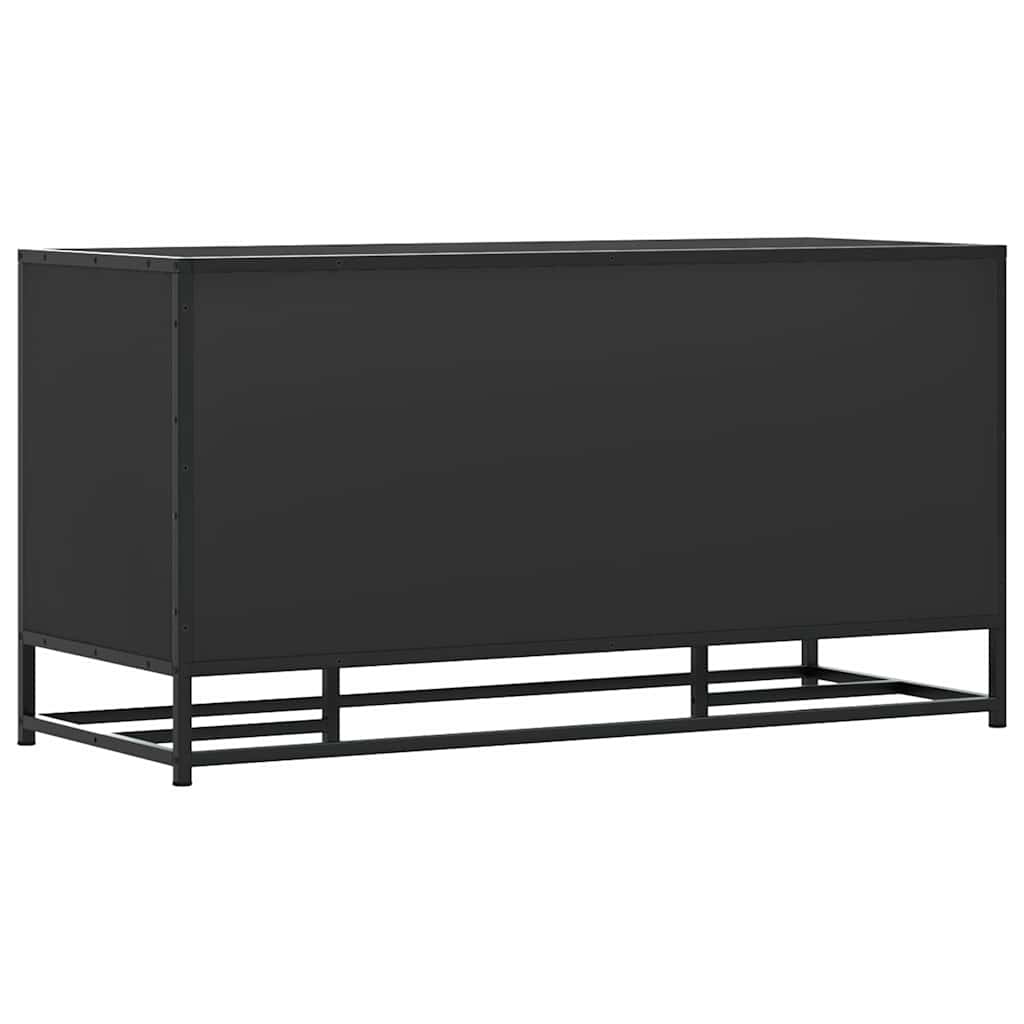 Apavu soliņš, melns, 100x40x53,5 cm, koks/metāls