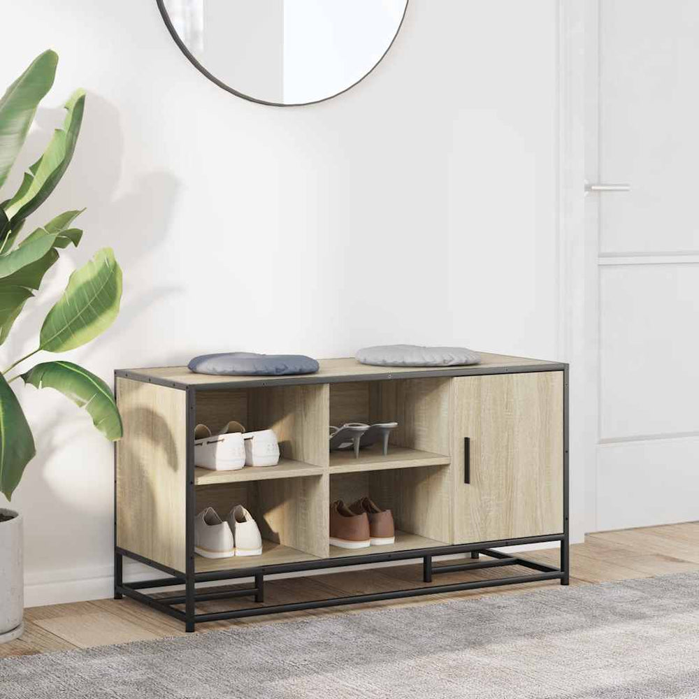 Shoe bench, Sonoma oak, 100x40x53.5cm, wood/metal