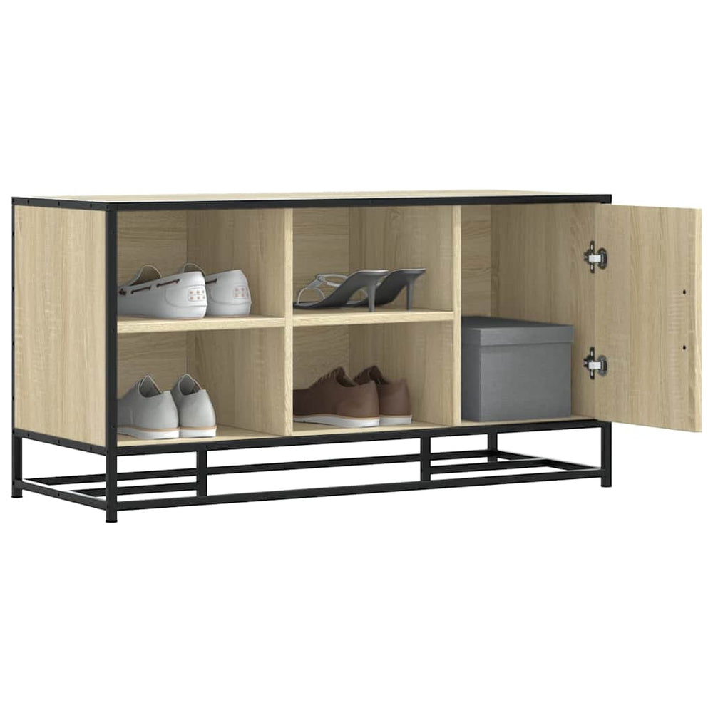 Shoe bench, Sonoma oak, 100x40x53.5cm, wood/metal