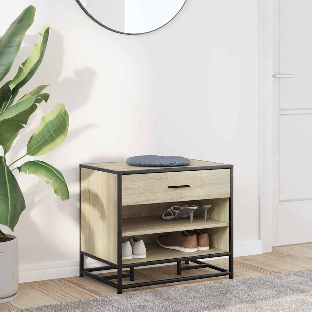 Shoe bench Sonoma oak 60x40x53.5 cm Wood and metal