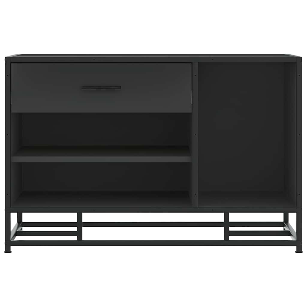 Apavu sols Melns 80x40x53,5 cm Koks un metāls