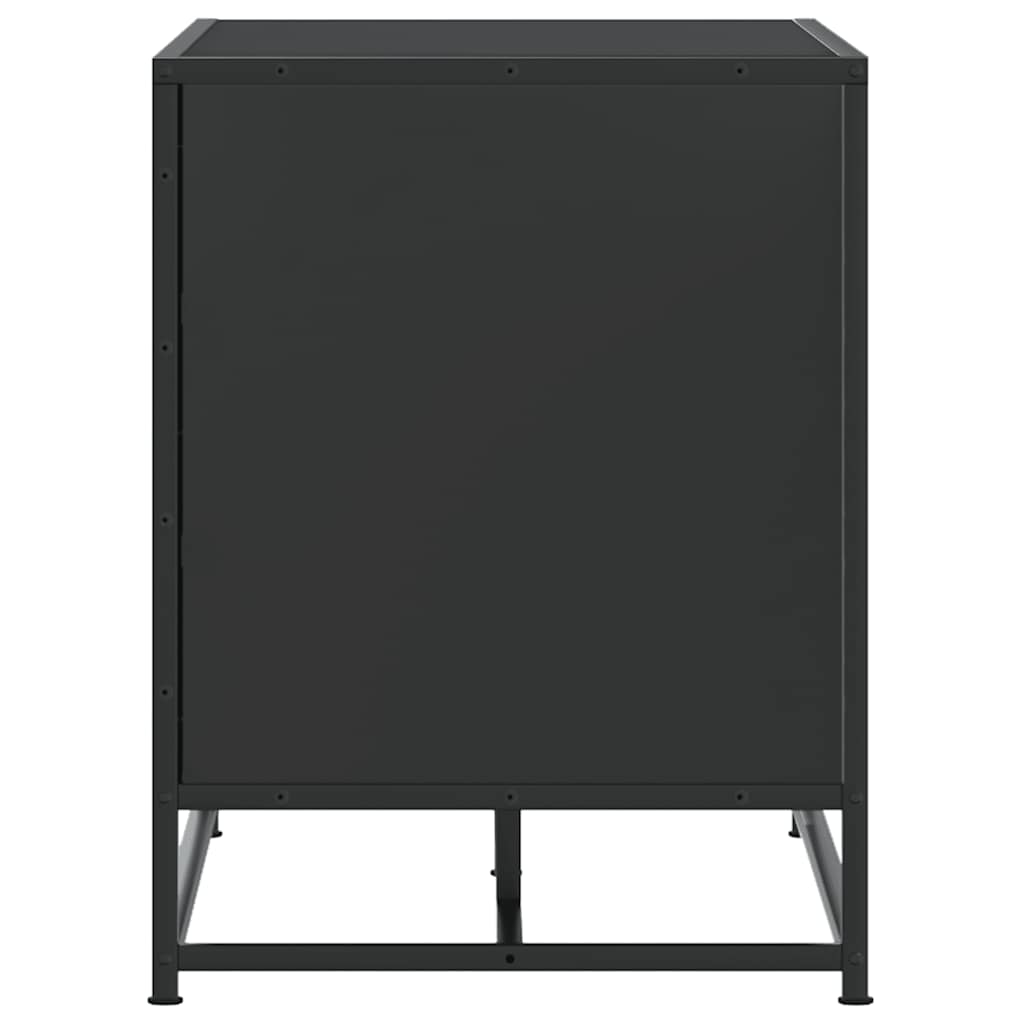 Apavu sols Melns 80x40x53,5 cm Koks un metāls