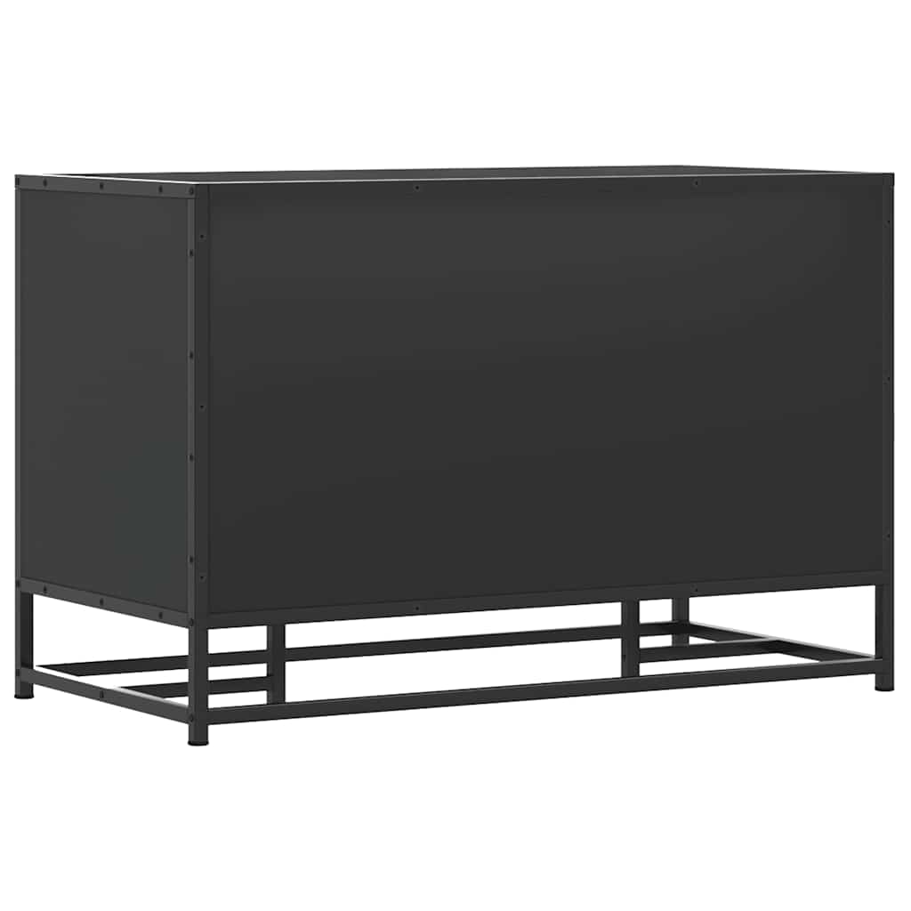 Apavu sols Melns 80x40x53,5 cm Koks un metāls