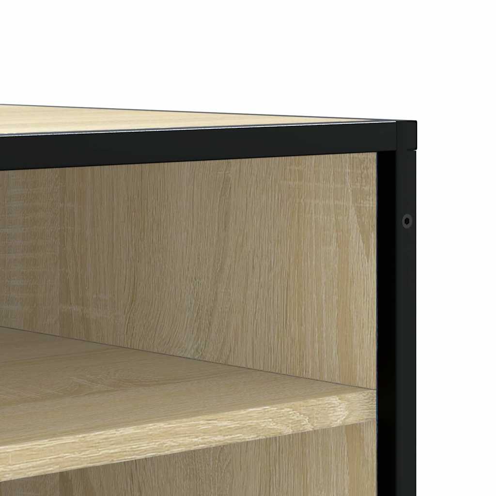 Shoe bench, Sonoma oak, 84x40x53.5 cm, wood/metal