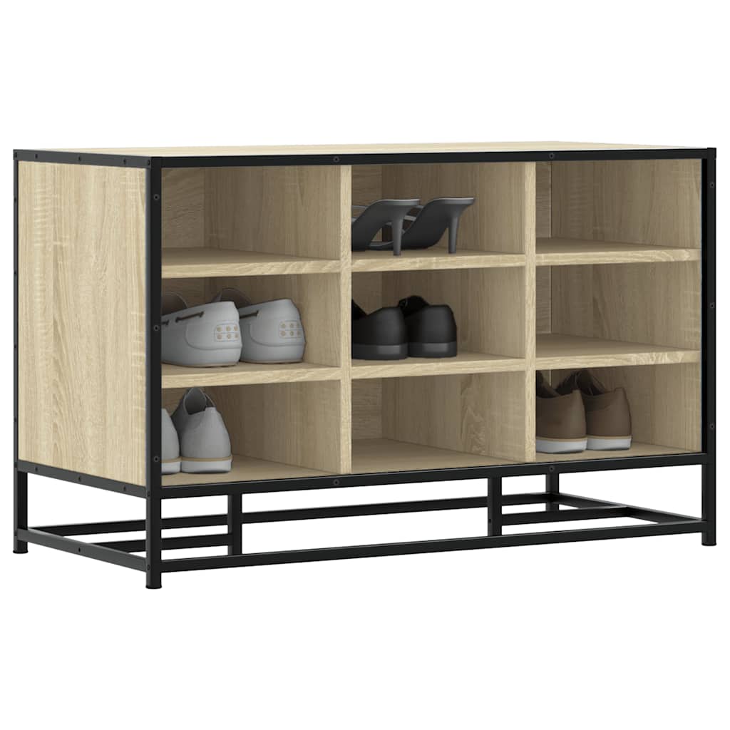 Shoe bench, Sonoma oak, 84x40x53.5 cm, wood/metal