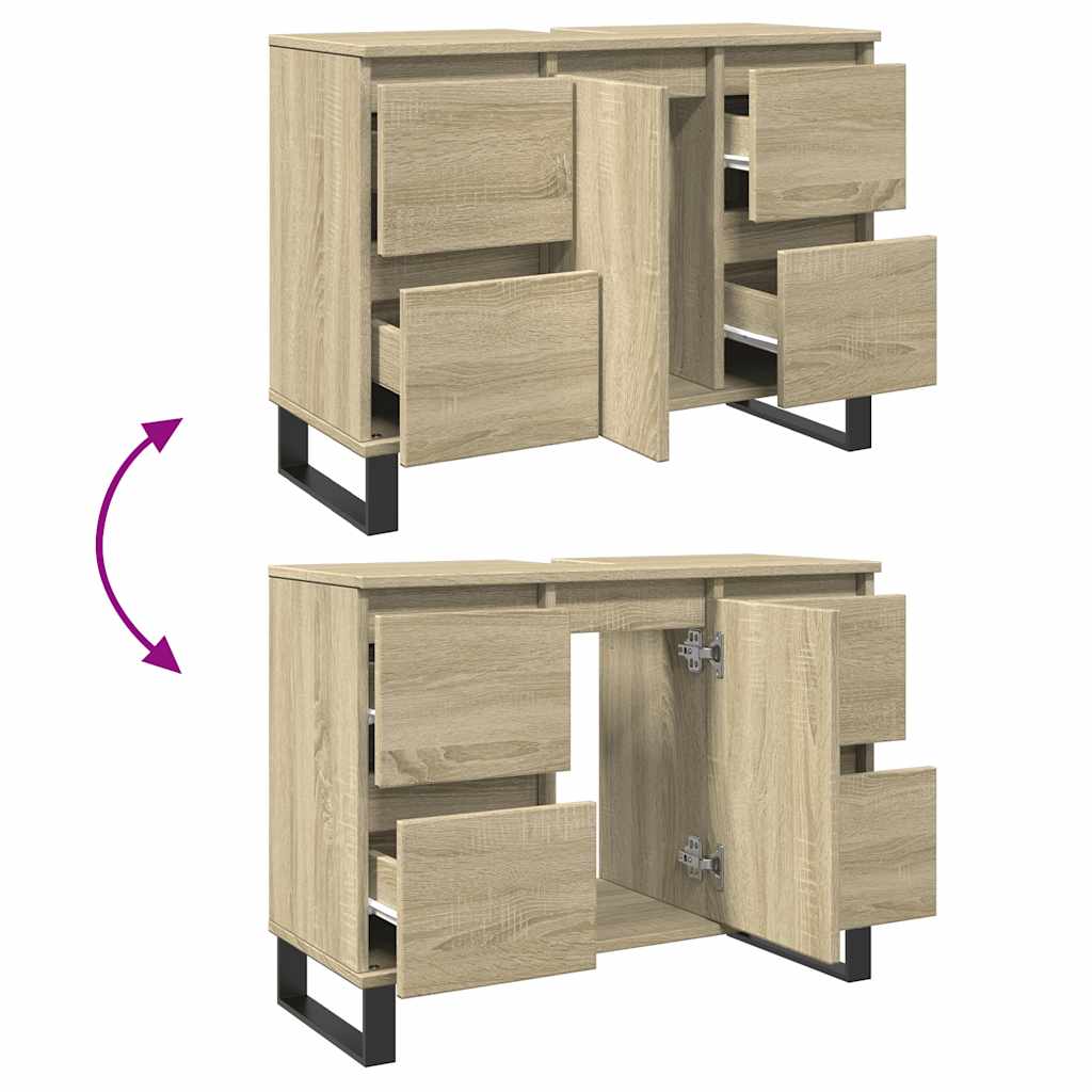 Bathroom cabinet, sonoma oak, 80x33x60cm, wood