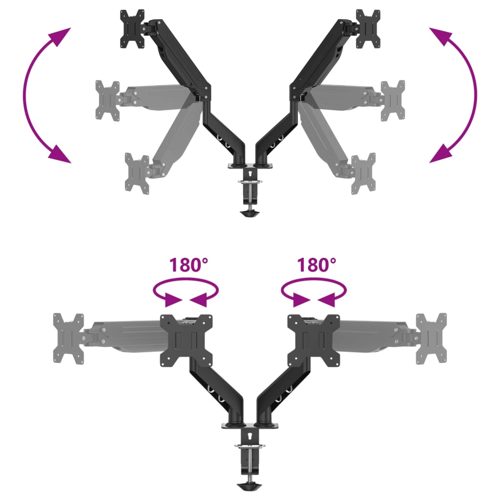 Dual Monitor Arm for screens up to 27 inch 20kg