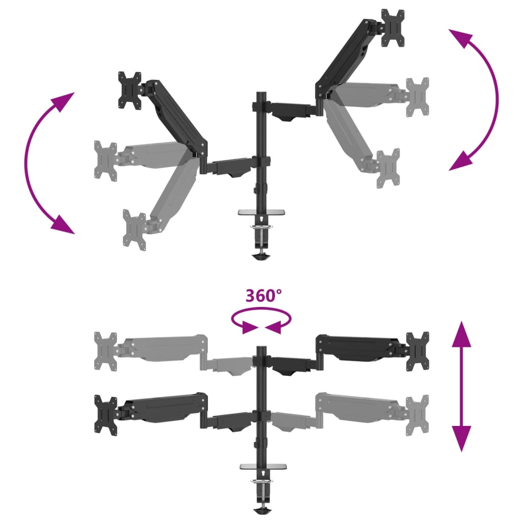 Dual Monitor Arm for screens up to 27 inch 20kg