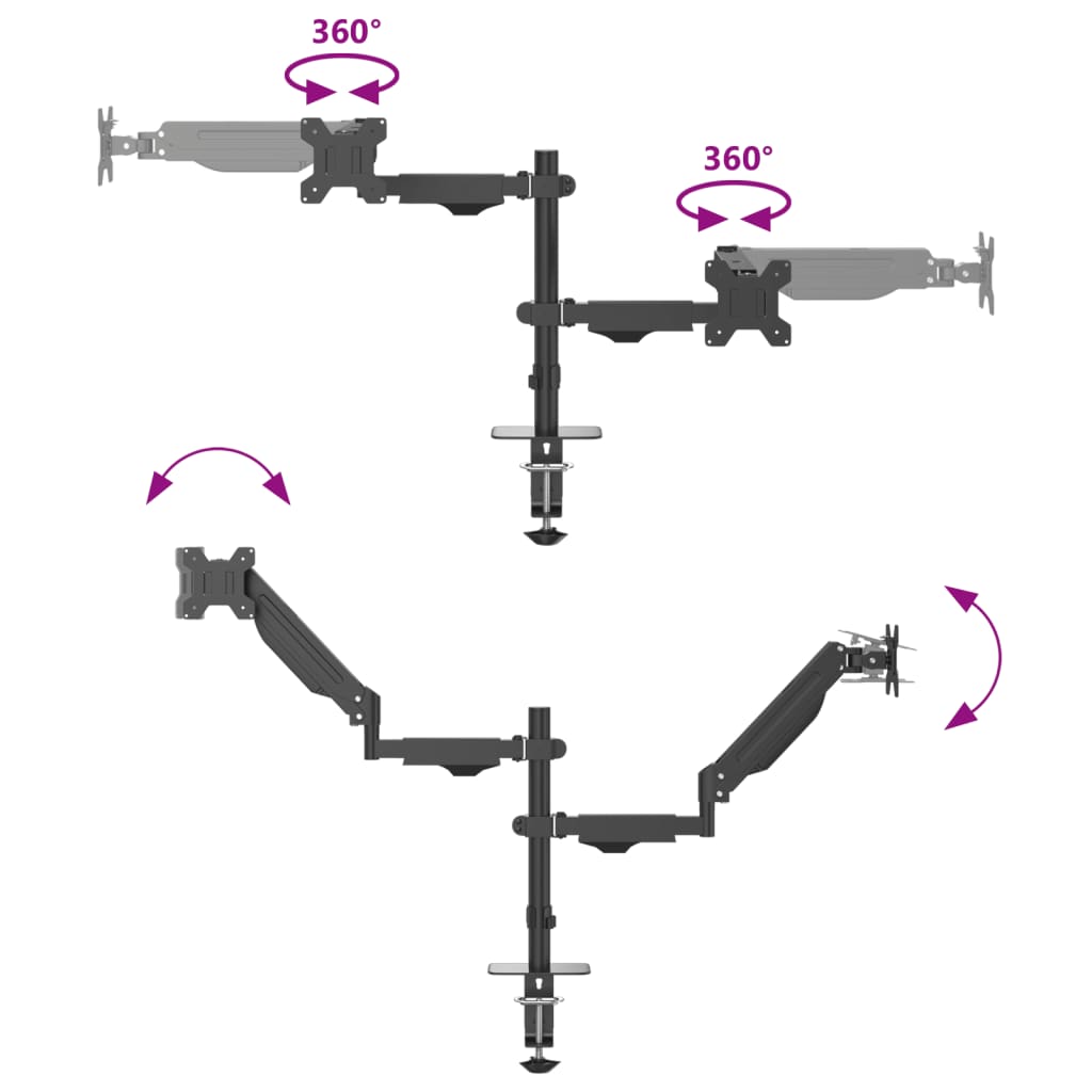 Dual Monitor Arm for screens up to 27 inch 20kg