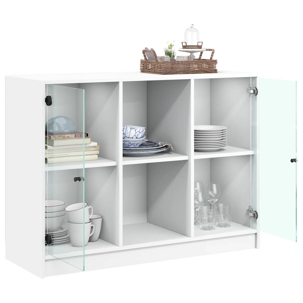 Sideboard, white, 102x37x75.5 cm, engineered wood