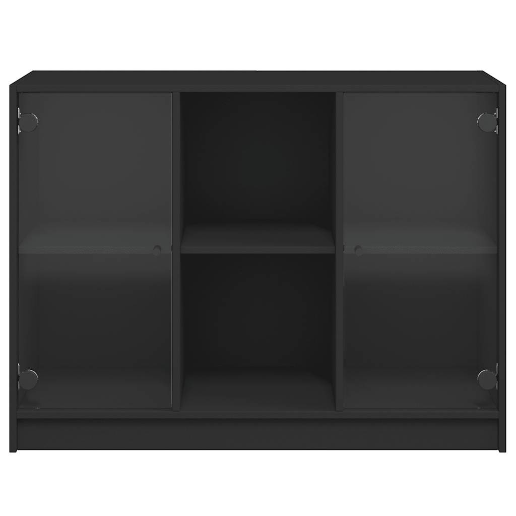 Sideboard, black, 102x37x75.5cm, engineered wood