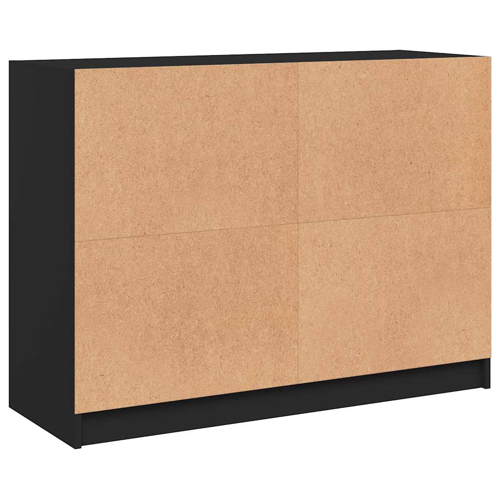 Sideboard, black, 102x37x75.5cm, engineered wood