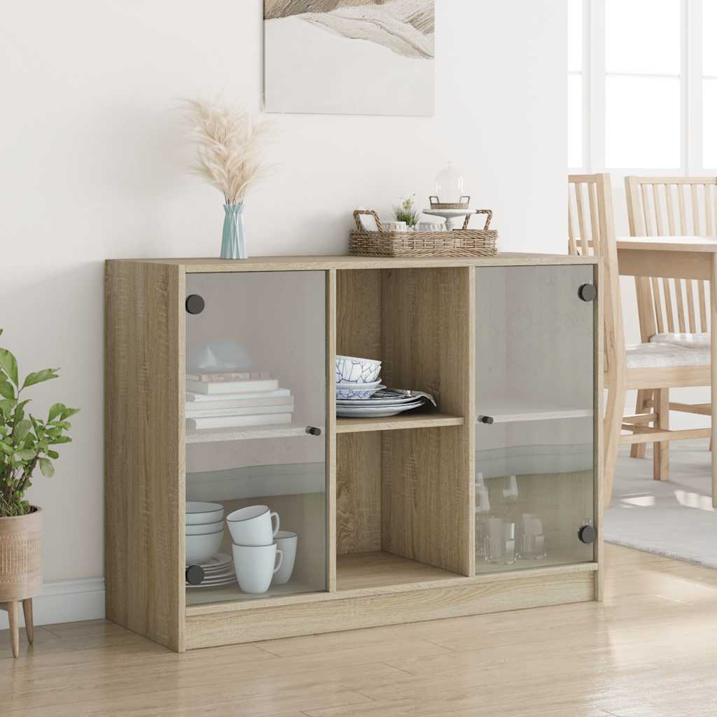 Sideboard, Sonoma oak, 102x37x75.5cm, engineered wood