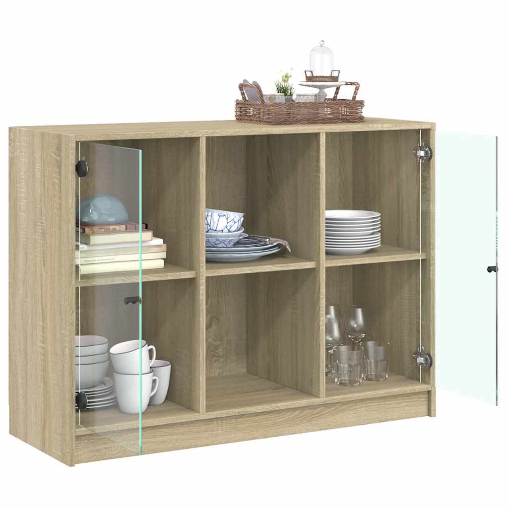 Sideboard, Sonoma oak, 102x37x75.5cm, engineered wood
