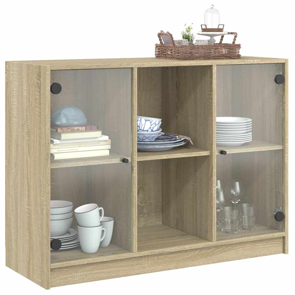 Sideboard, Sonoma oak, 102x37x75.5cm, engineered wood