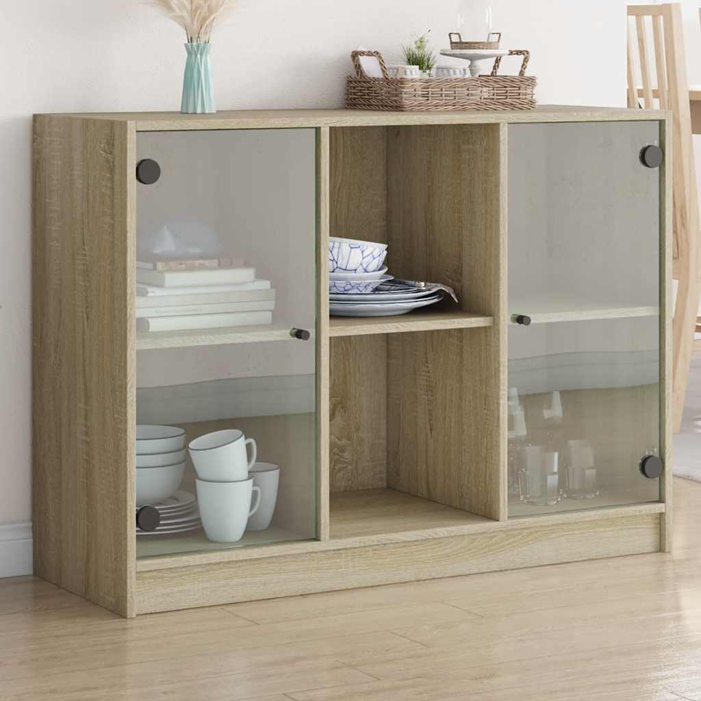 Sideboard, Sonoma oak, 102x37x75.5cm, engineered wood