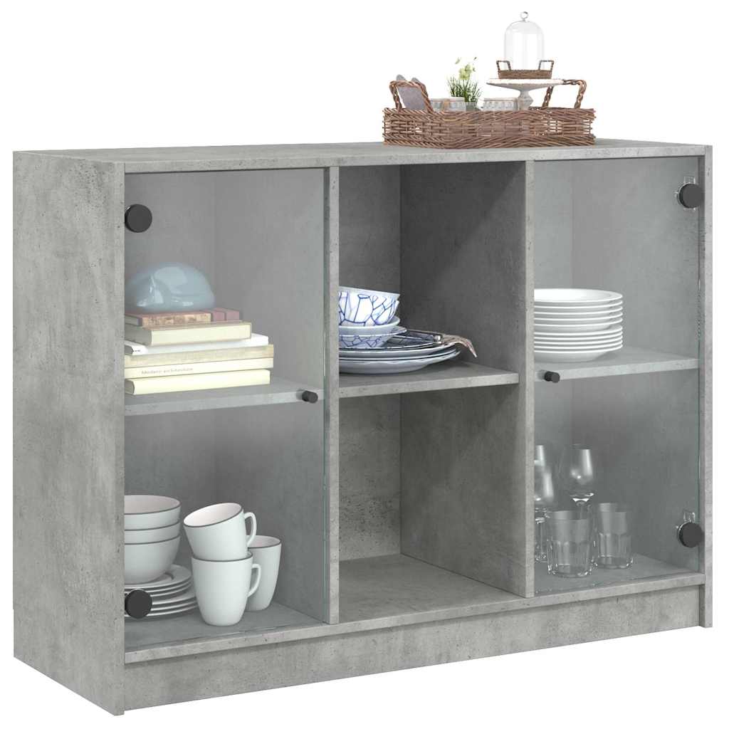 Sideboard, concrete gray, 102x37x75.5cm, engineered wood