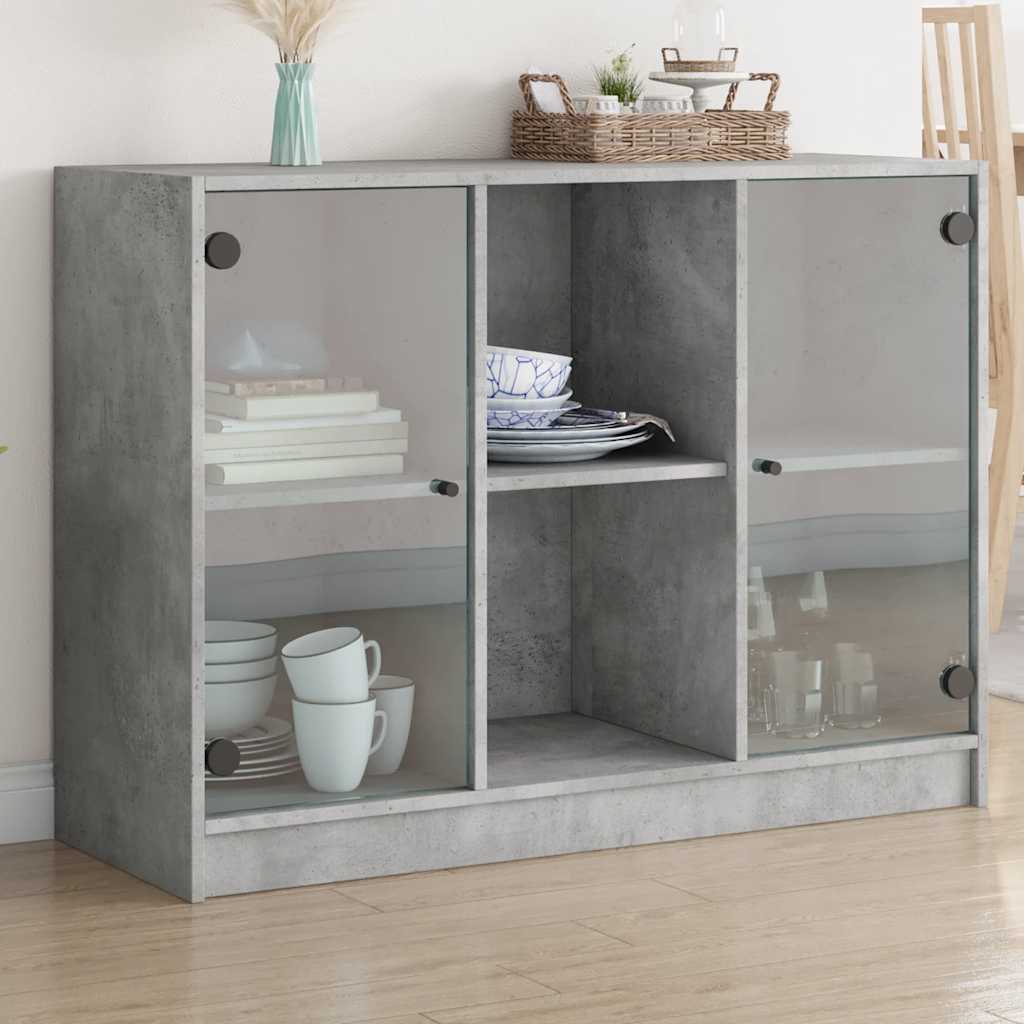Sideboard, concrete gray, 102x37x75.5cm, engineered wood