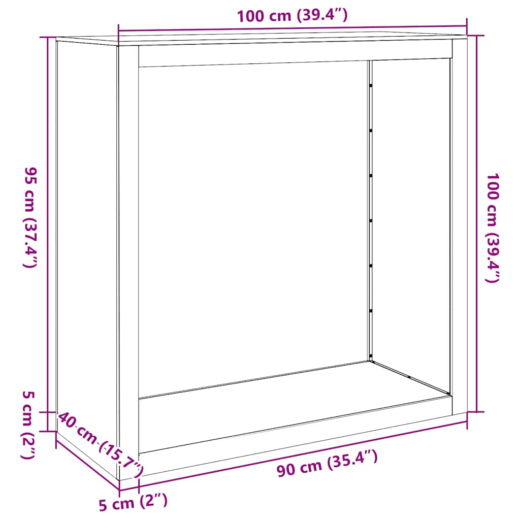 Stovas malkoms, 100x40x100cm, galvanizuotas plienas