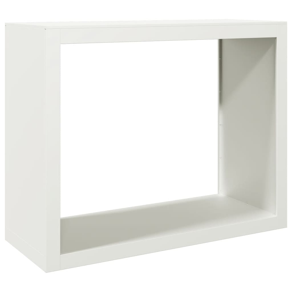 Log rack, white, 100x40x80cm, steel