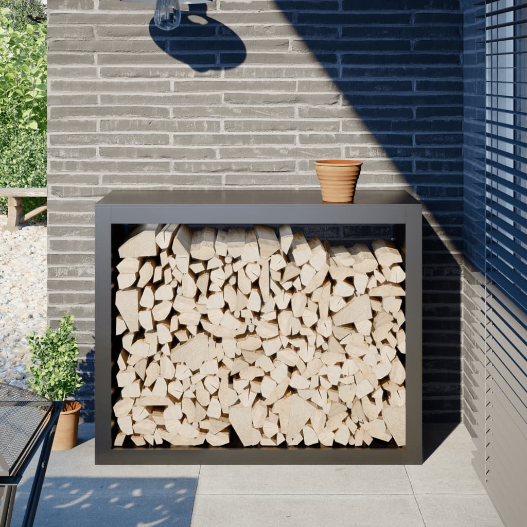 Log rack, anthracite, 100x40x80cm, steel