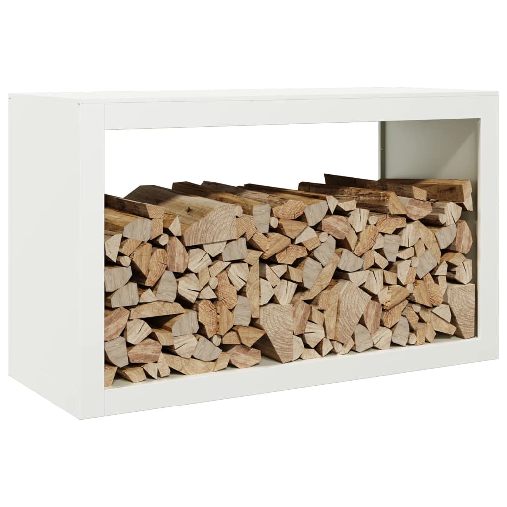 Firewood rack, white, 100x40x60cm, steel
