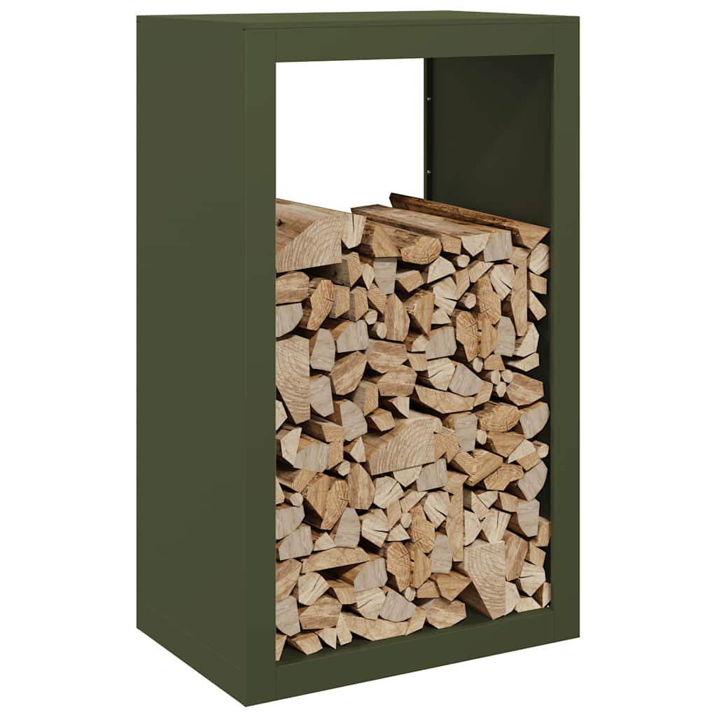 Log rack, green, 60x40x100cm, steel